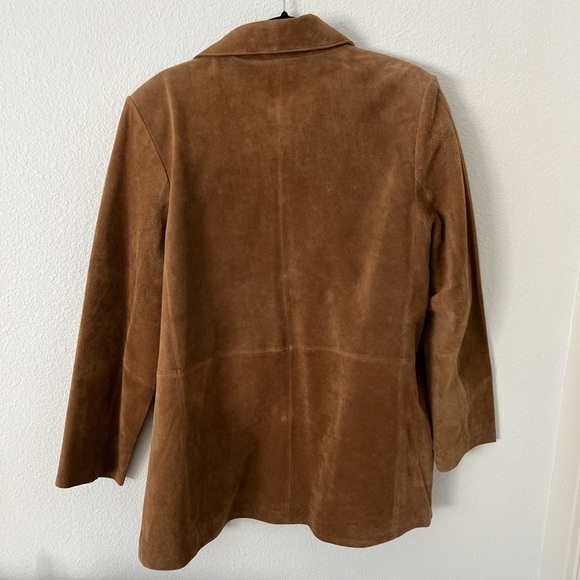 Vintage Bernardo Brown Genuine Leather Lining Suede Coat - Picture 3 of 3